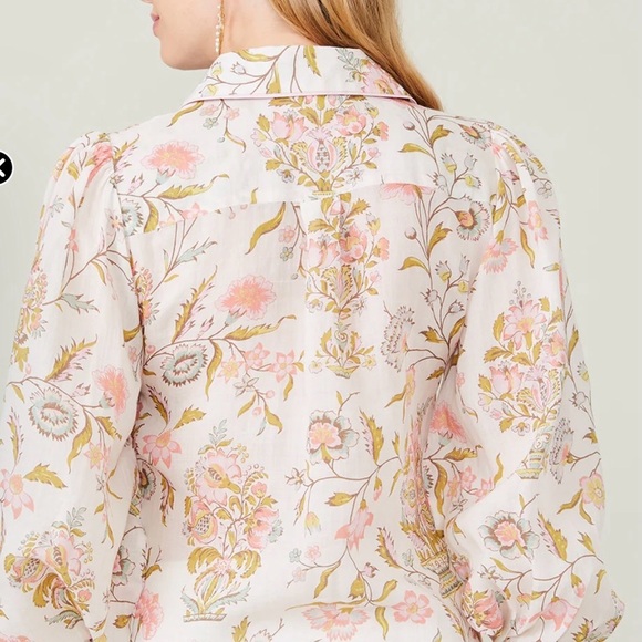 NWOT Women’s Spartina 449 Claudette Blouse Jane Jardinere Cream Size XS - Picture 2 of 12